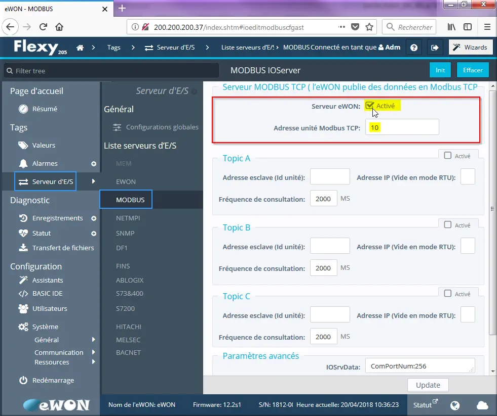 Flexy serveur eWON